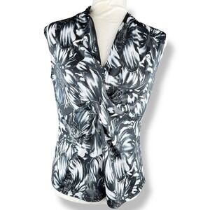 Y2K 2000s Brittany Black Top Womens Size Large Club Disco Festival Satin USA